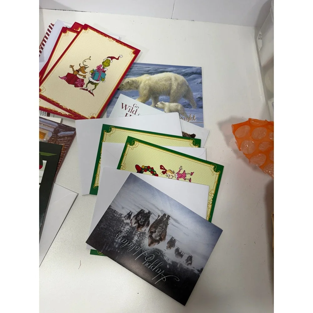 Mixed Holiday Christmas Greeting Card Lot Grinch Polar Bear Save the Children